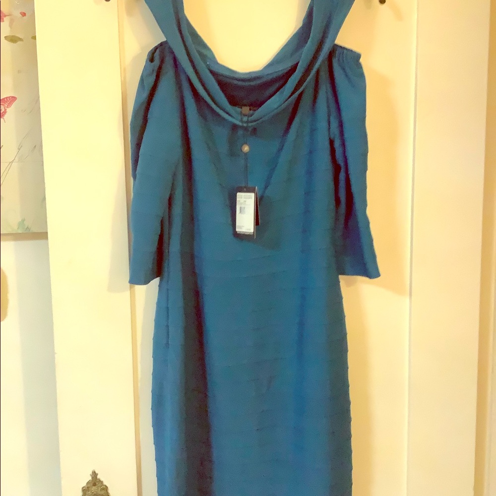 Blue Off Shoulder Dress